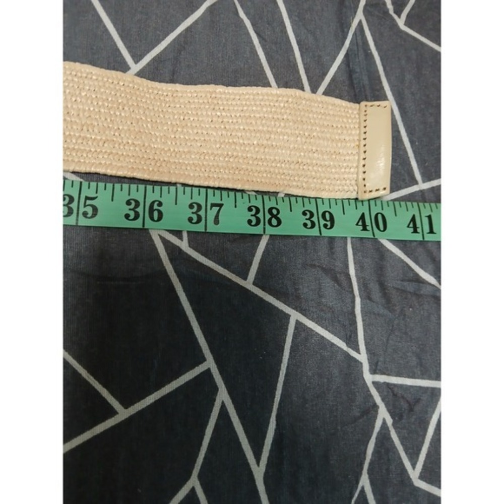 J. Crew Womens Natural Woven Straw Stretch Belt Marbled Resin Buckle B0920 S/M - Picture 10 of 10